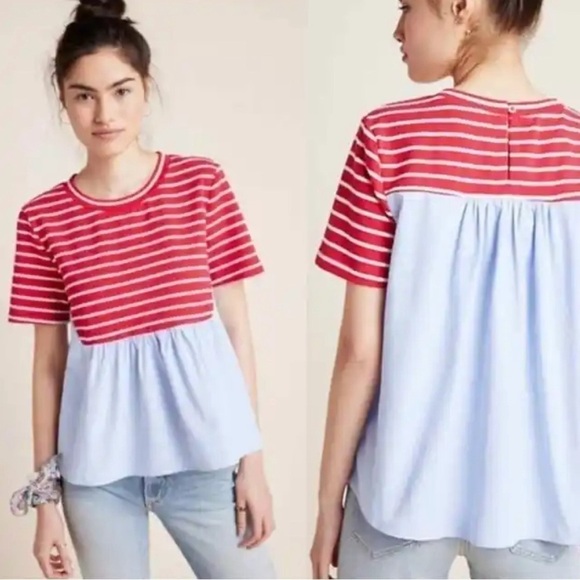Anthropologie Tops - Anthropologie Nautical Stripe Top